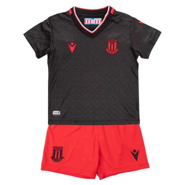 Camiseta Stoke City Segunda equipo Niño 2022-23 Negro